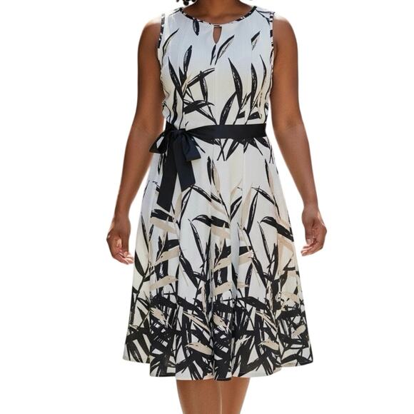 Haani fit and flare A line dress belted sleeveless floral midi maxi plus size 2X - Picture 1 of 11